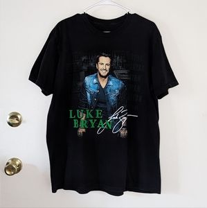 Luke Bryan "Kick The Dust Up" Black Graphic Concert T-Shirt